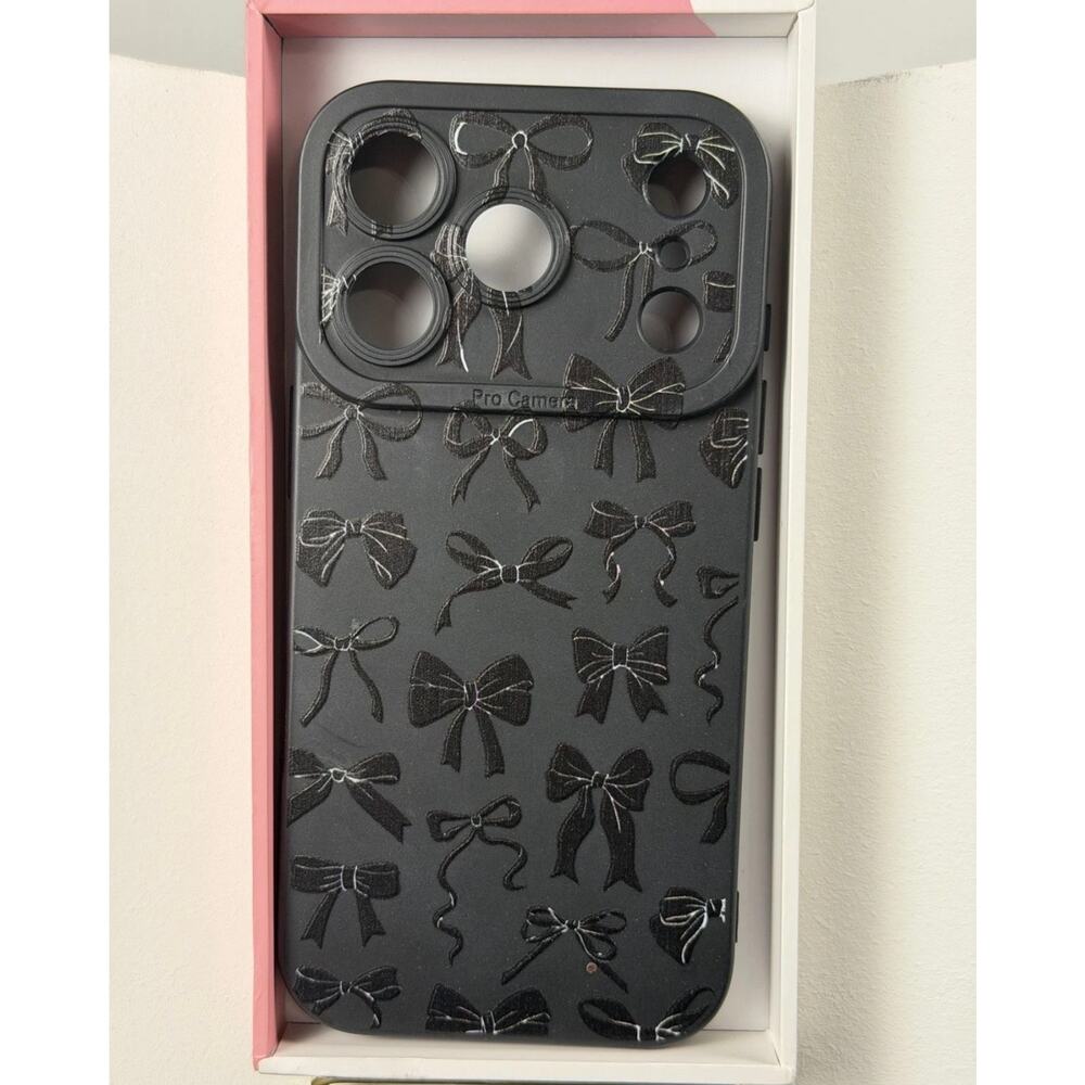 Black Bow iPhone 17 Pro Case Cute Aesthetic Protective Phone Cover